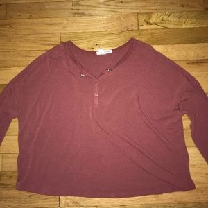 Burnt Orange Long Sleeve Cropped Top